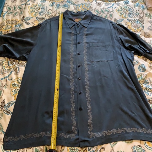 Men’s Caribbean Silk Hawaiian Button Front Shirt - Picture 8 of 8